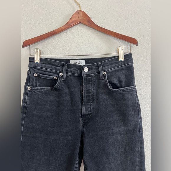 AGOLDE Riley High Rise Straight Crop in Black Pepper. Size 27 - Picture 5 of 10